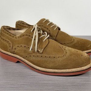 Nordstrom 1901 Wingtip Oxford Dress Shoes, Tan Suede, Mens Size 9 M